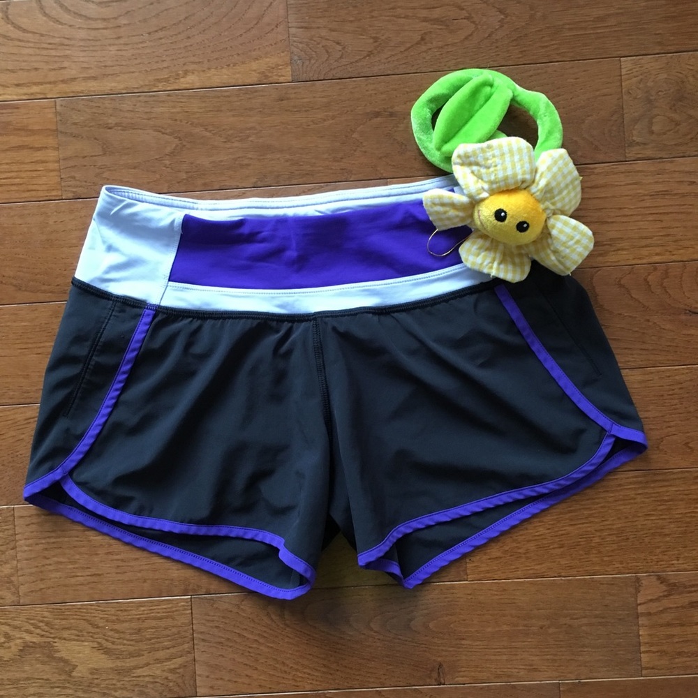 💜Lululemon Run Times Short-Black/Bruised B…